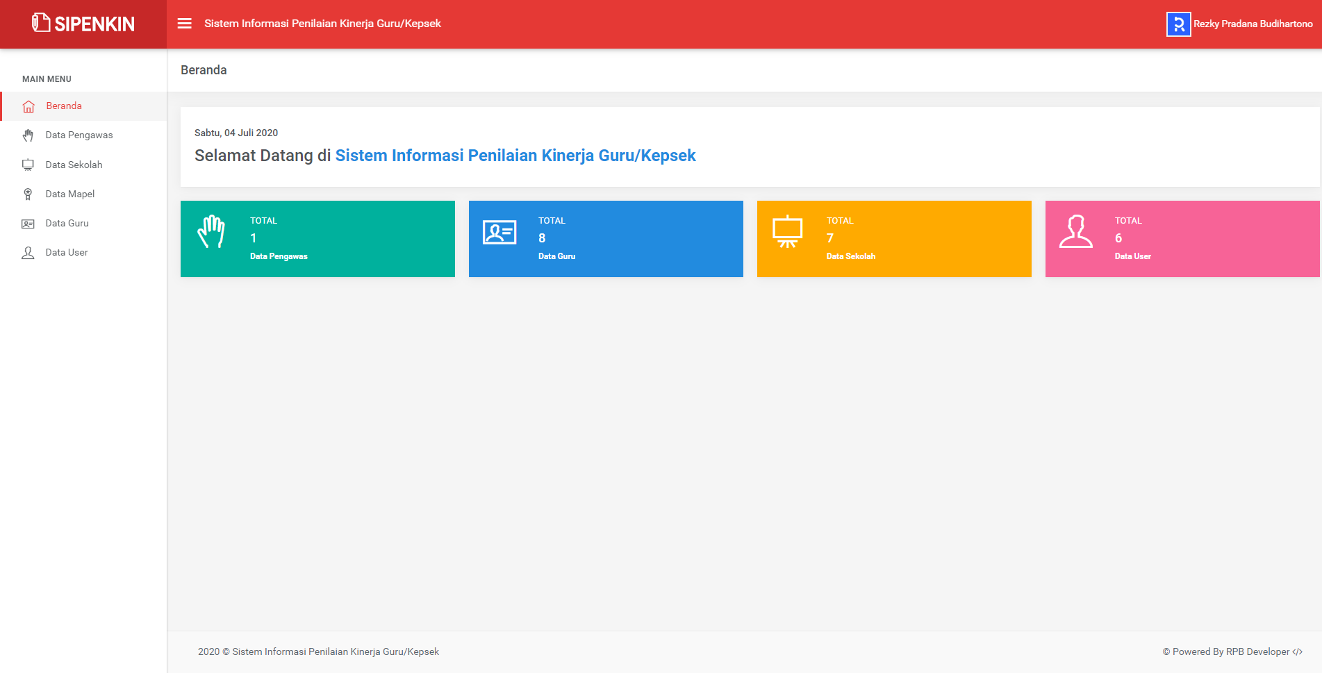 Aplikasi Penilaian Kinerja Guru/Kepsek dengan framework codeigniter