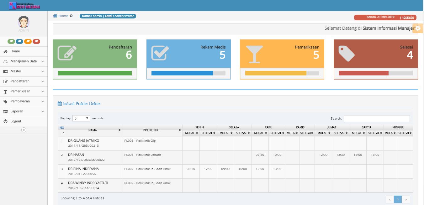 Sistem Informasi Klinik Pratama dengan PHP dan MySQL