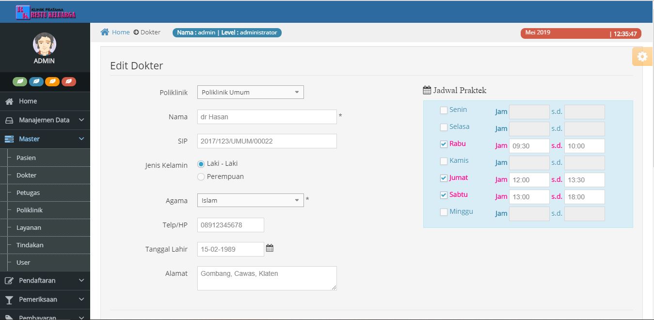 Sistem Informasi Klinik Pratama dengan PHP dan MySQL