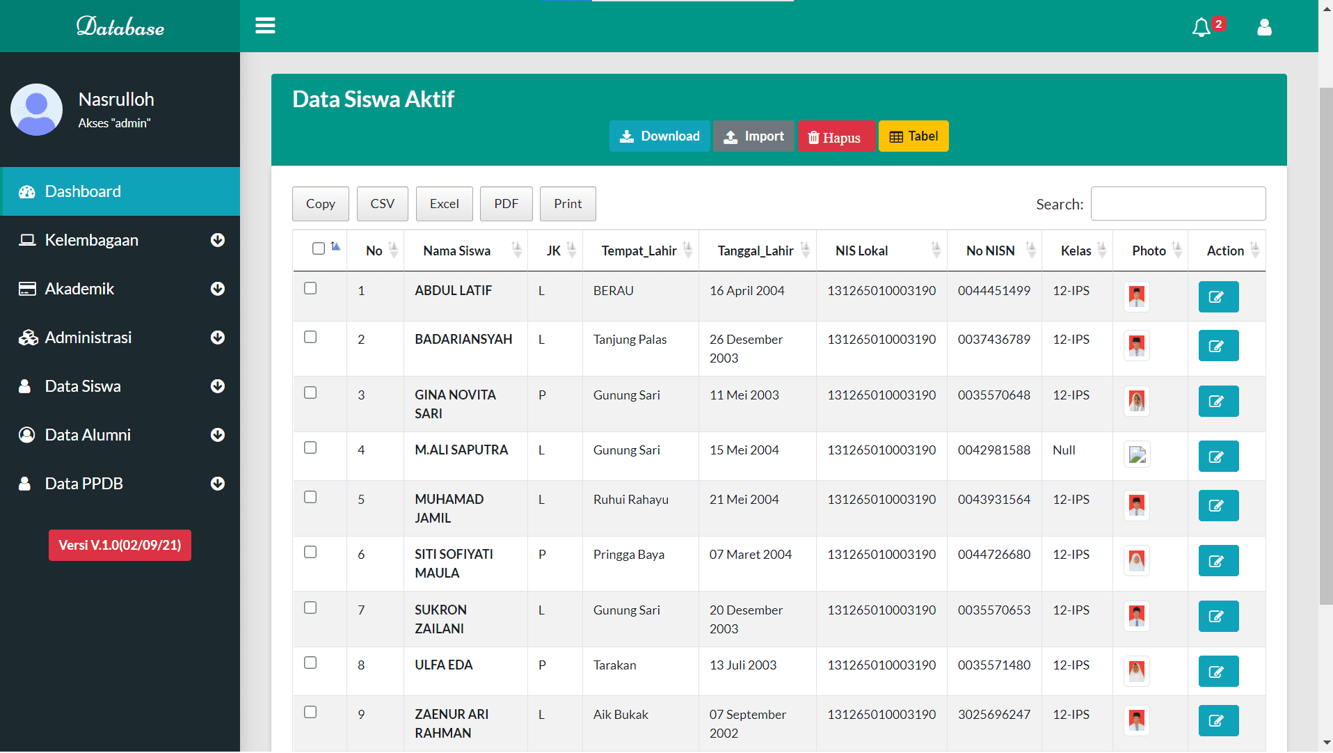 Aplikasi Database Siswa Guru Alumni Dan Ppdb Pro Berbasis Online 1811