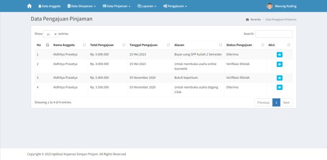 Aplikasi Koperasi Simpan Pinjam dengan PHP dan MySQL