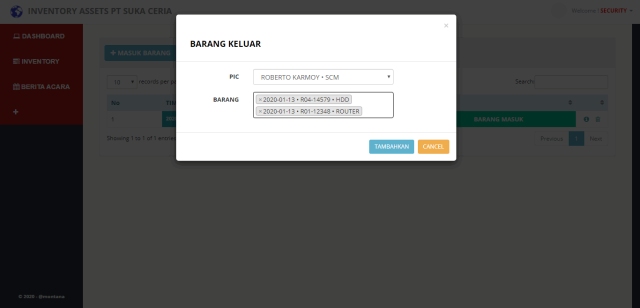 Sistem Management Inventory Push Notifikasi IN/OUT Telegram