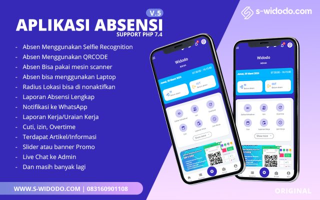 Aplikasi Absensi V.5 Absen dengan Selfie Recognition &amp; QRCODE Radius