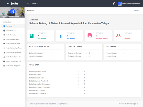 Sistim Informasi kependudukan dengan php dan mysql