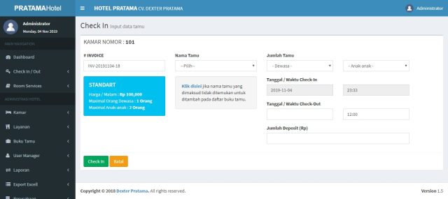 Sistem Informasi Manajemen Hotel dengan PHP dan MySQL