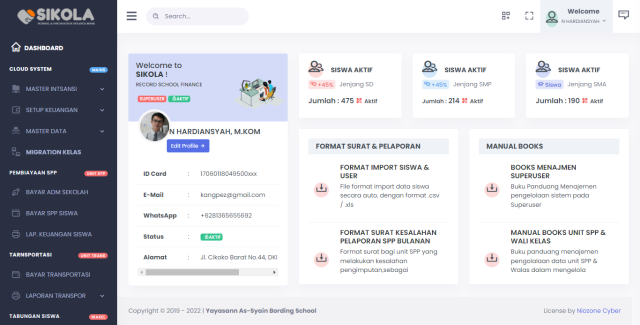 Sistem Keuanagn Sekolah Islam Terpadu + PPDB Backoffice + QRIS