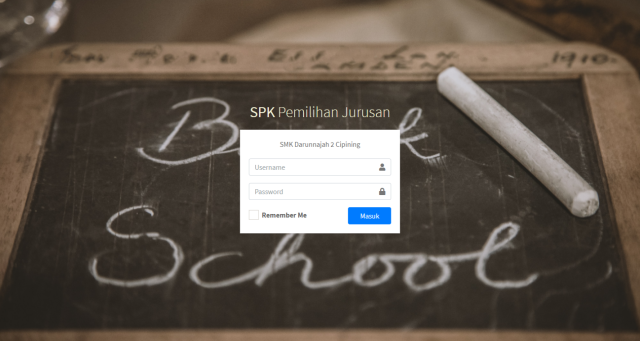 SPK Jurusan Metode Weight Product Menggunakan Codeignter + MySQL + Booststrap 