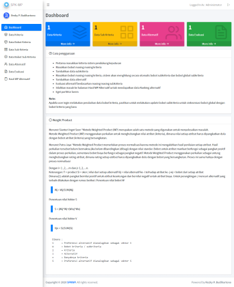 Aplikasi SPK Metode WP dengan Codeigniter