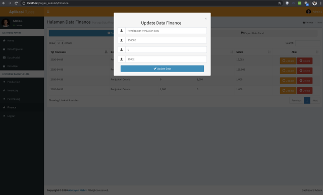 Admin LTE Crud Codeigniter