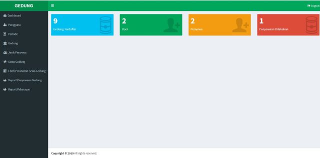 Sistem Informasi Penyewaan Gedung Dengan Codeigniter ( Blade, Eloquent dan HMVC Model )