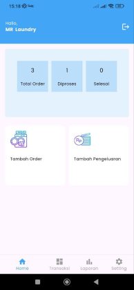 Aplikasi Kasir Laundry Android