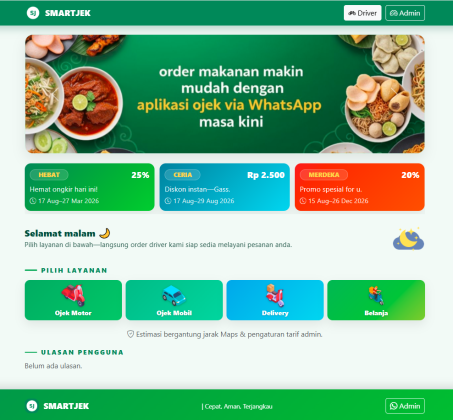 Aplikasi Ojol Whatsapp Otomatis berbasis php mysql